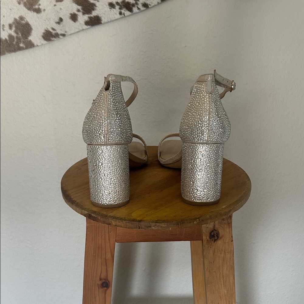Formal Silver Strappy Heels - Picture 4 of 7